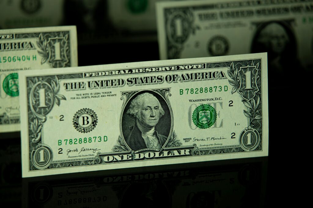 Close-up of One Dollar Bill